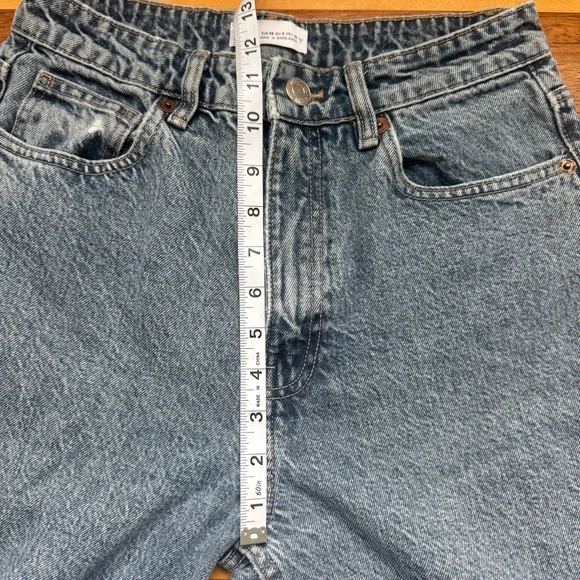 Zara high rise straight leg stonewashed denim jeans - Picture 8 of 10